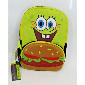 Unique Nickelodeon SpongeBob SquarePants Hamburger Backpack 17" NWT